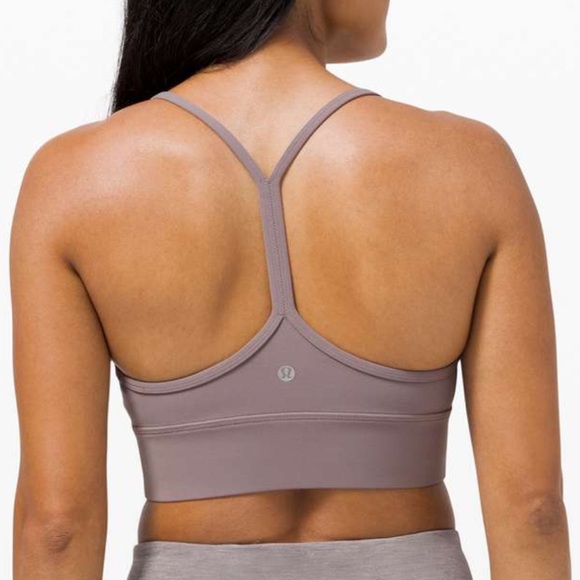 Lululemon taupe brown lunar rock Flow Y sport Bra Long Line Nulu racerback - Picture 6 of 7